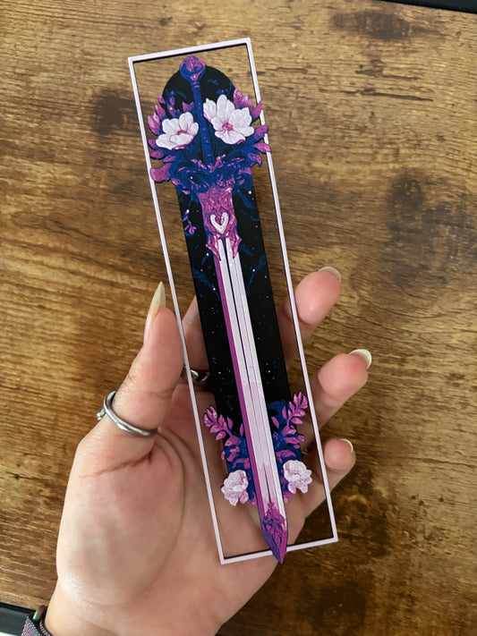 Flowers sword bookmark