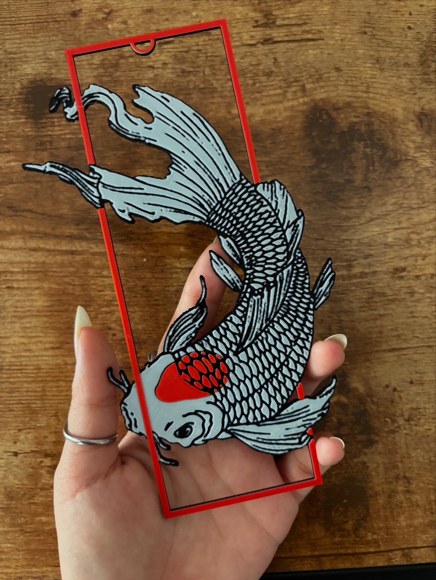 Framed koi fish bookmark