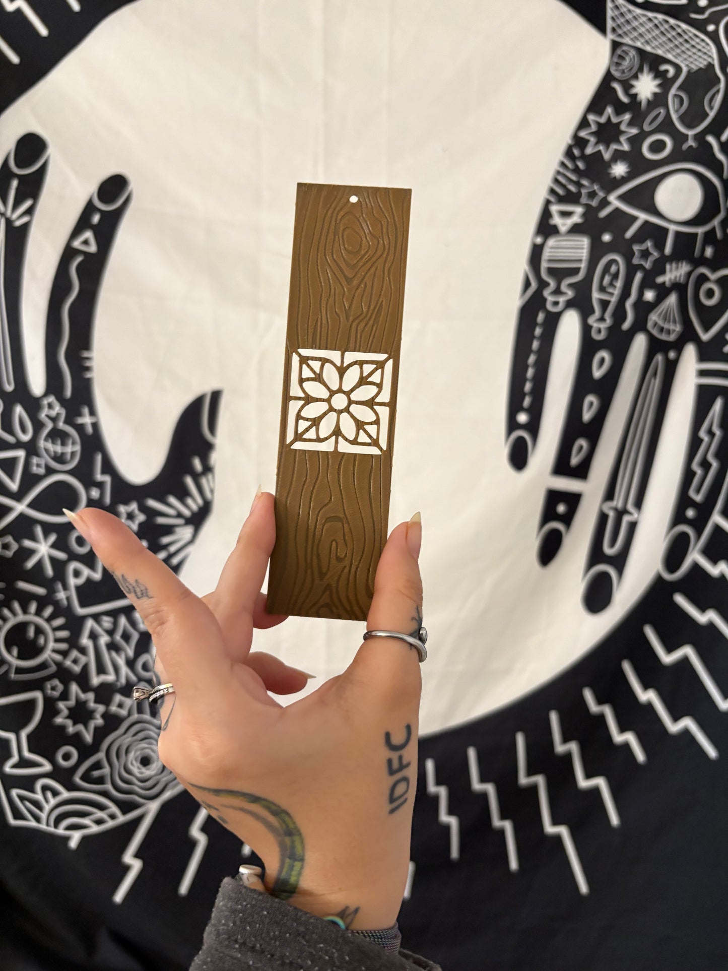 Floral Window Wooden Bookmark