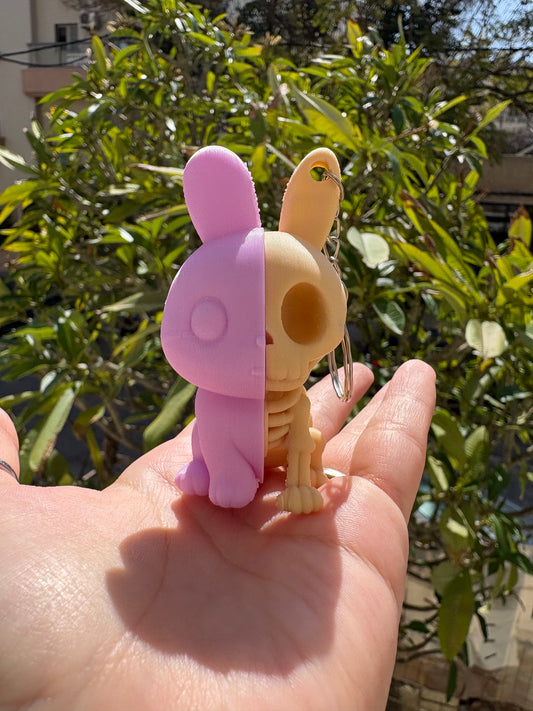 Bunny Skeleton Keychain