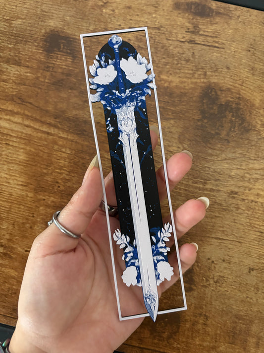 Flowers sword bookmark