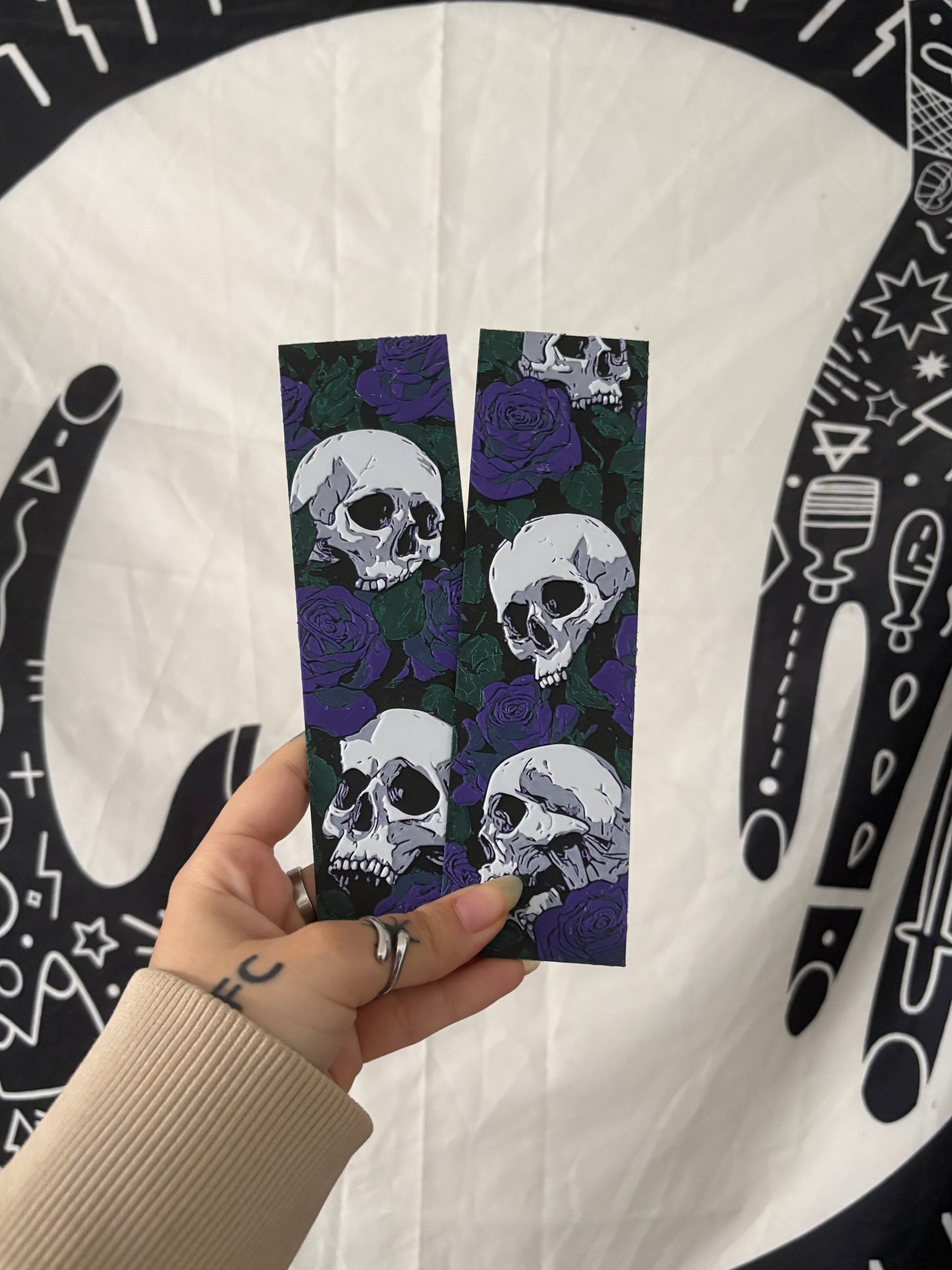 Skulls & Purple Roses Bookmark