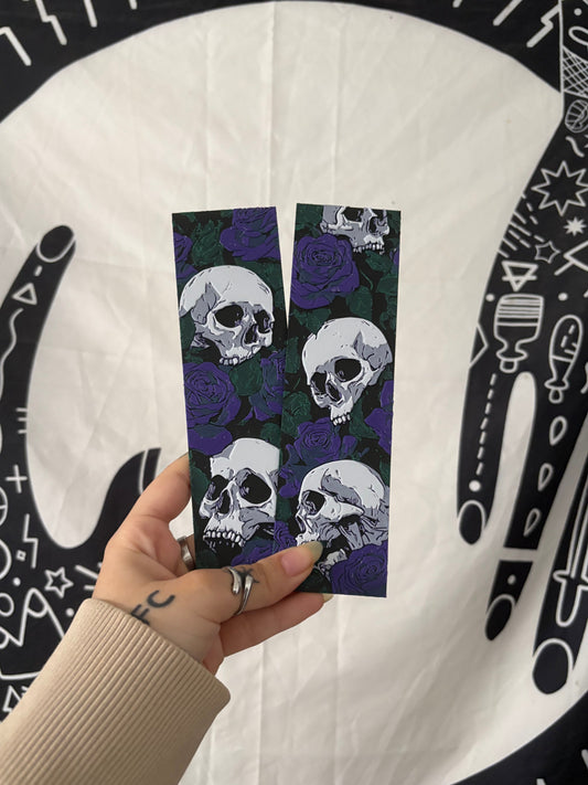Skulls & Purple Roses Bookmark