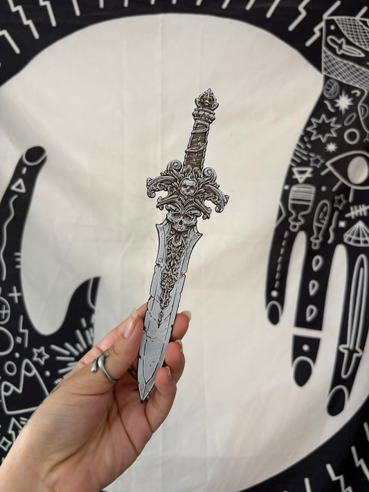 Ornate Skull Dagger Bookmark