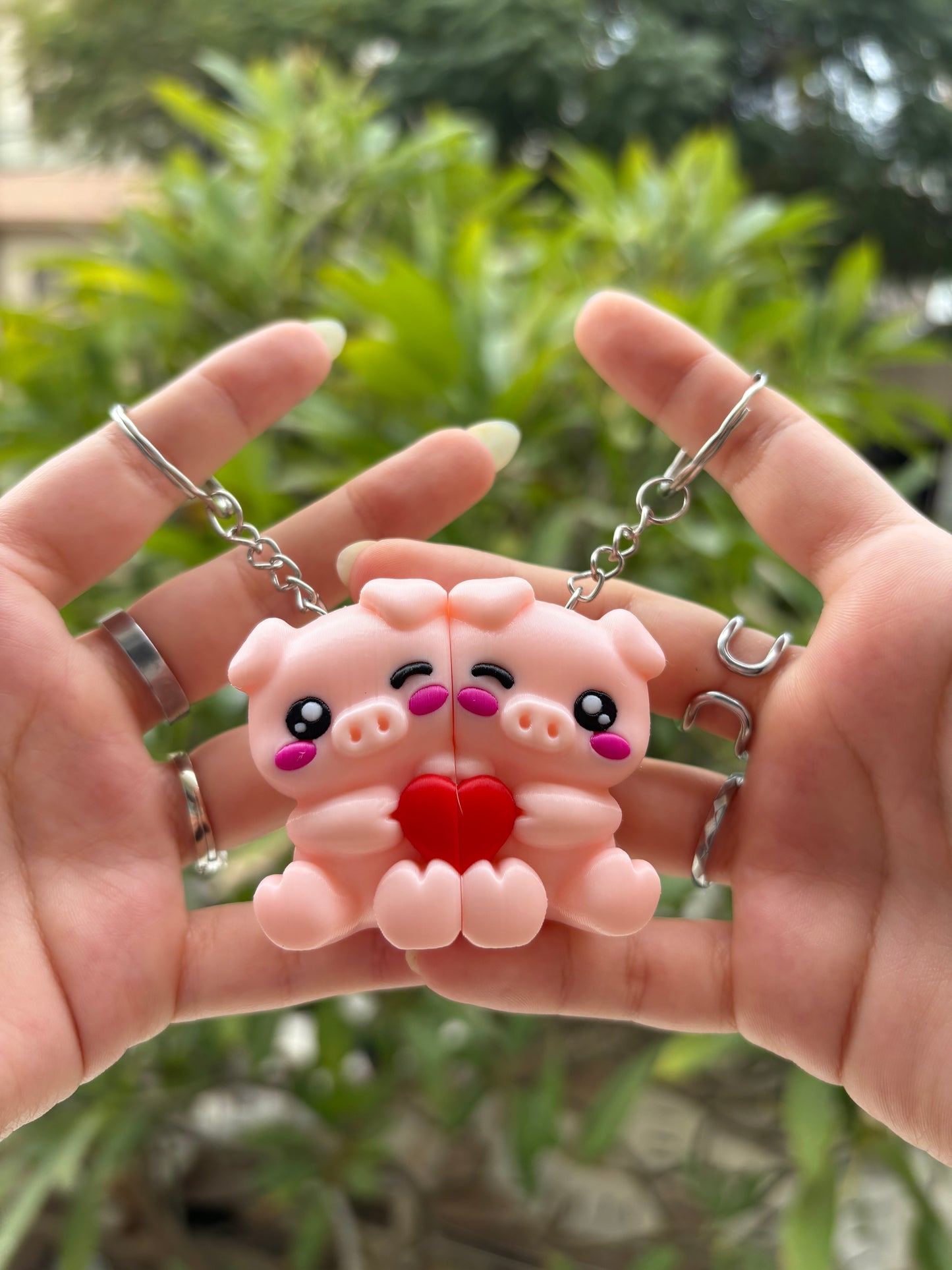 The Inseparable Piggy Keychains
