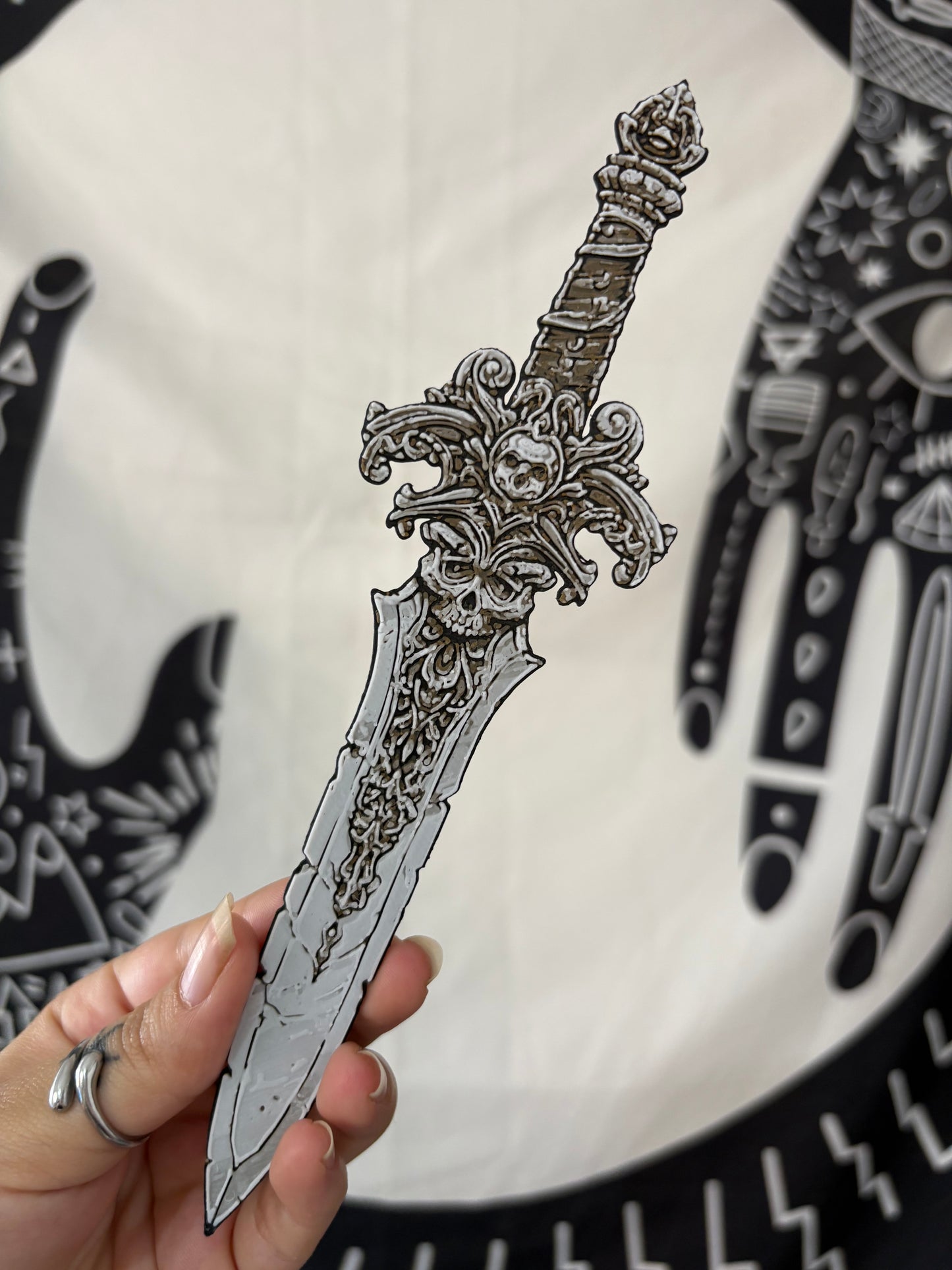 Ornate Skull Dagger Bookmark
