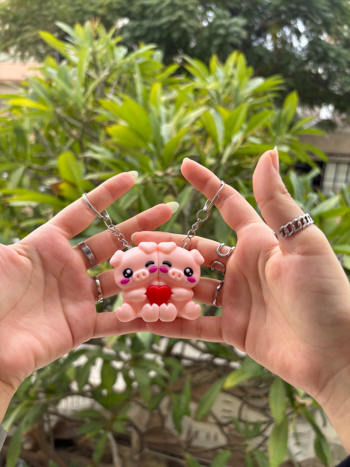 The Inseparable Piggy Keychains