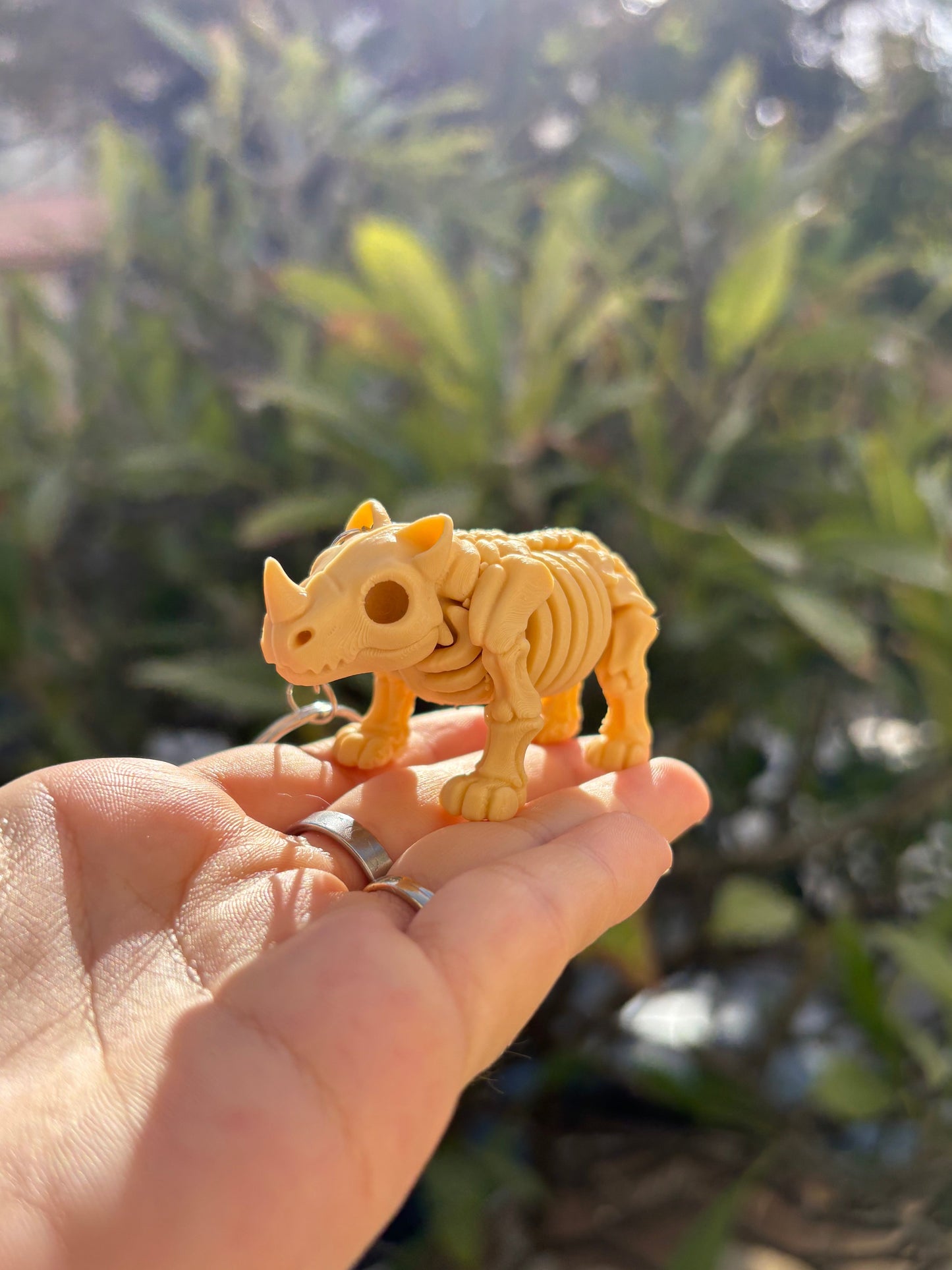 Rhino Skeleton Keychain