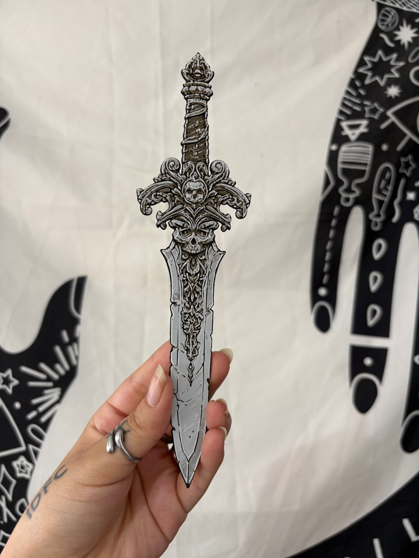 Ornate Skull Dagger Bookmark