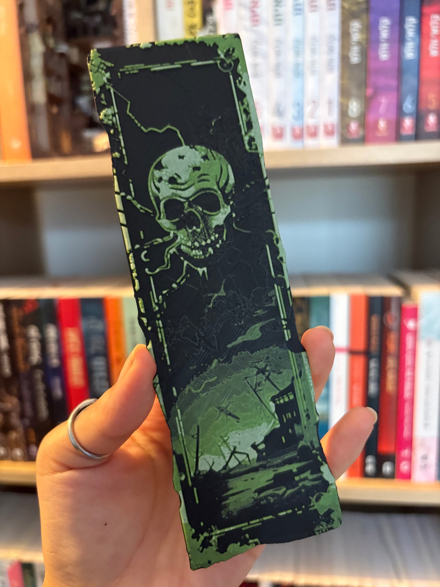 Glow-in-the-Dark Skull Ruins Bookmark