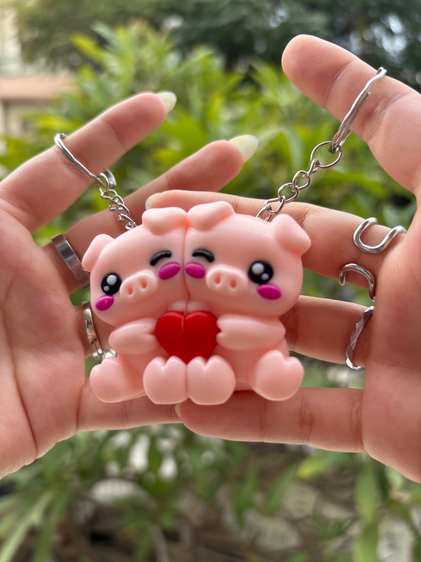 The Inseparable Piggy Keychains