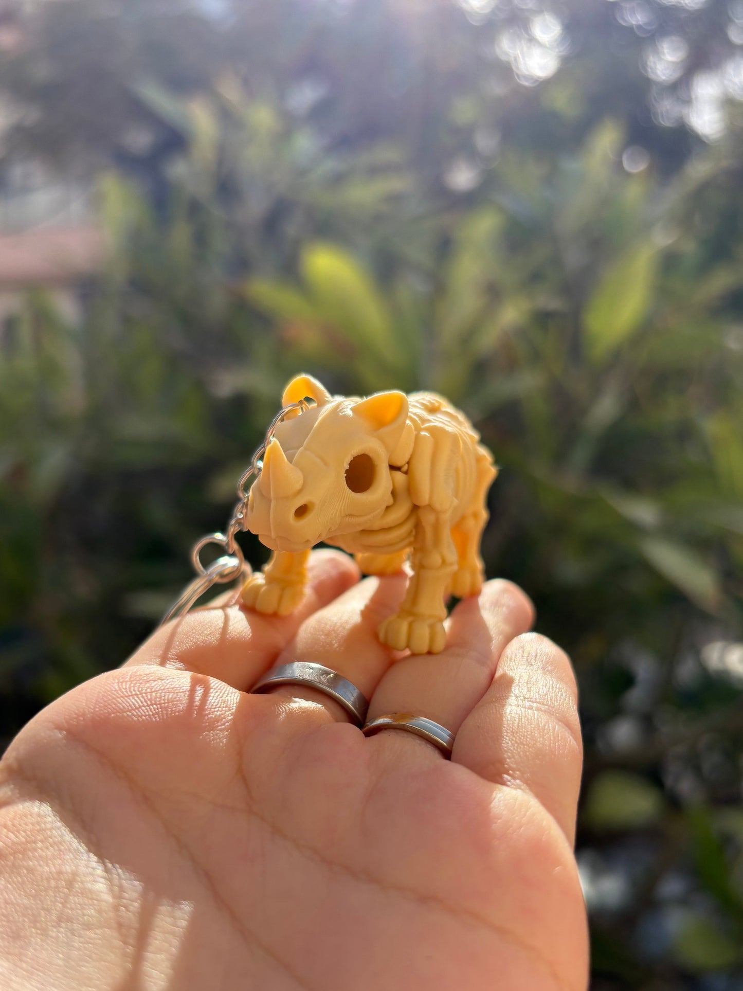 Rhino Skeleton Keychain