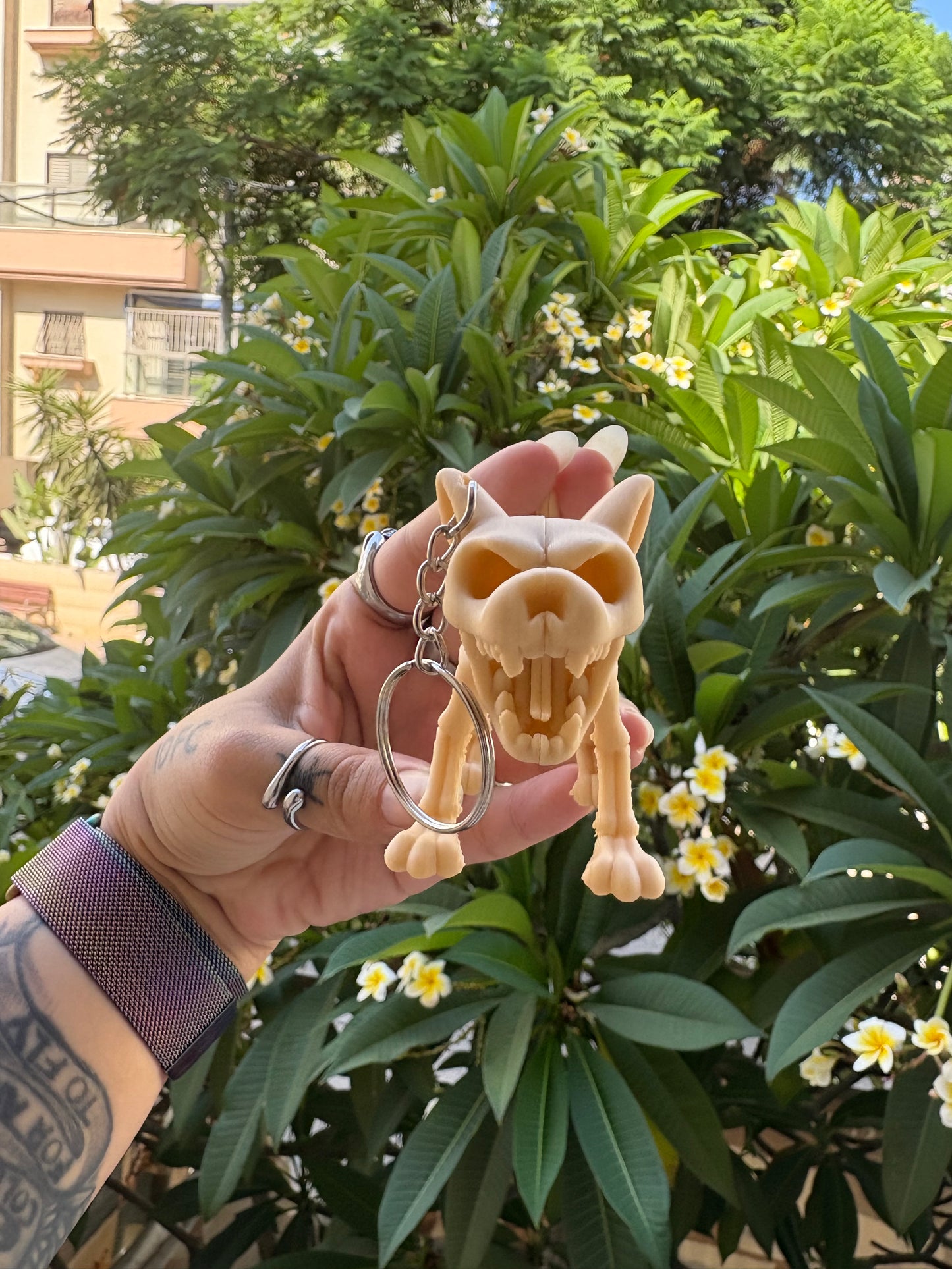 Dog Skeleton Keychain