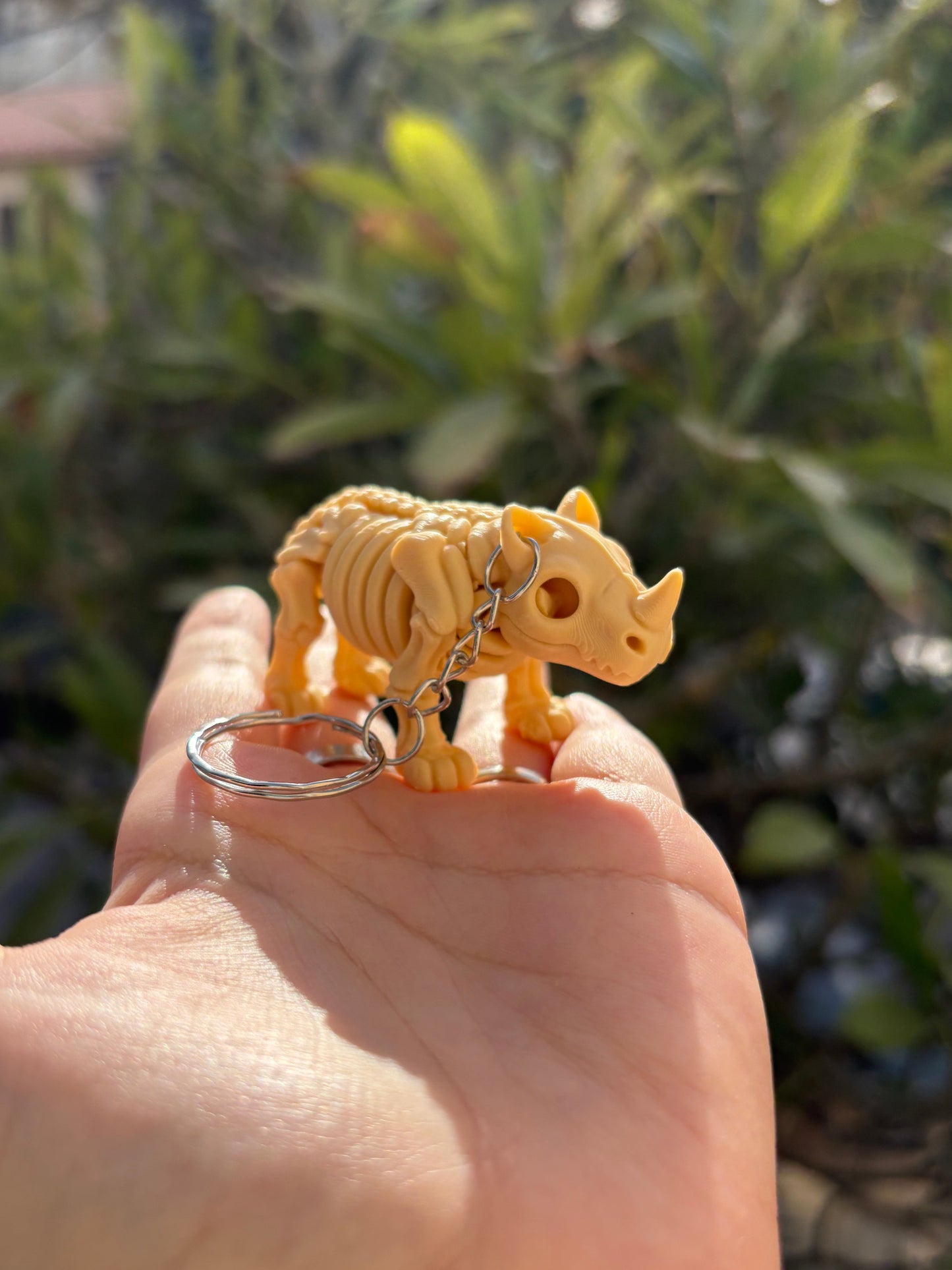 Rhino Skeleton Keychain