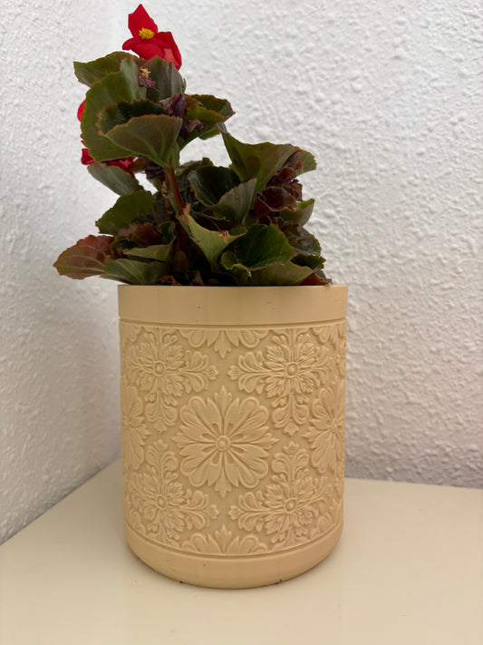 Embossed Floral Decorative Planter