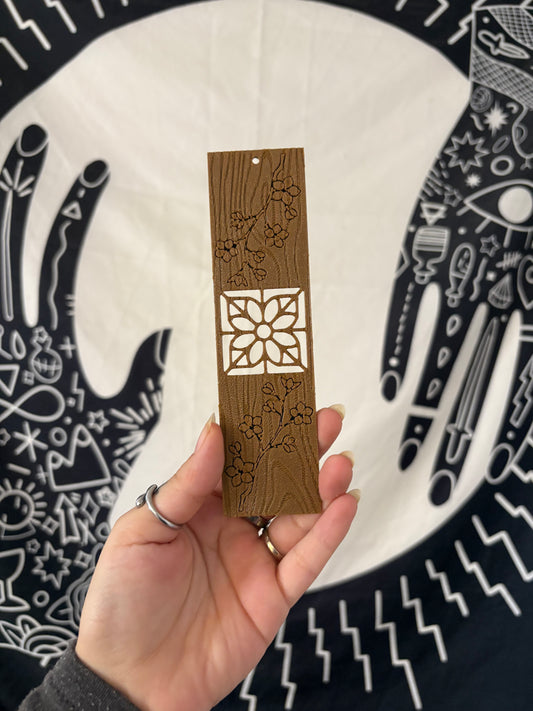 Floral Window Wooden Bookmark